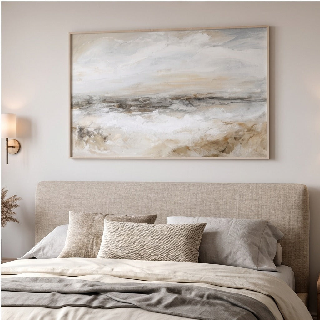 Neutral Abstract Seascape Wall Art #TO249