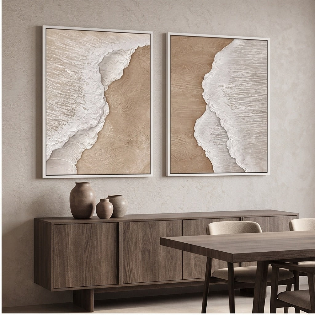 Neutral Coastal Diptych Wall Art #TO396