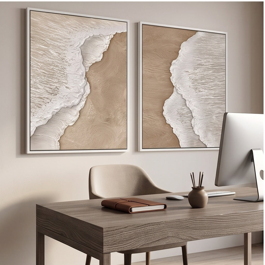 Neutral Coastal Diptych Wall Art #TO396