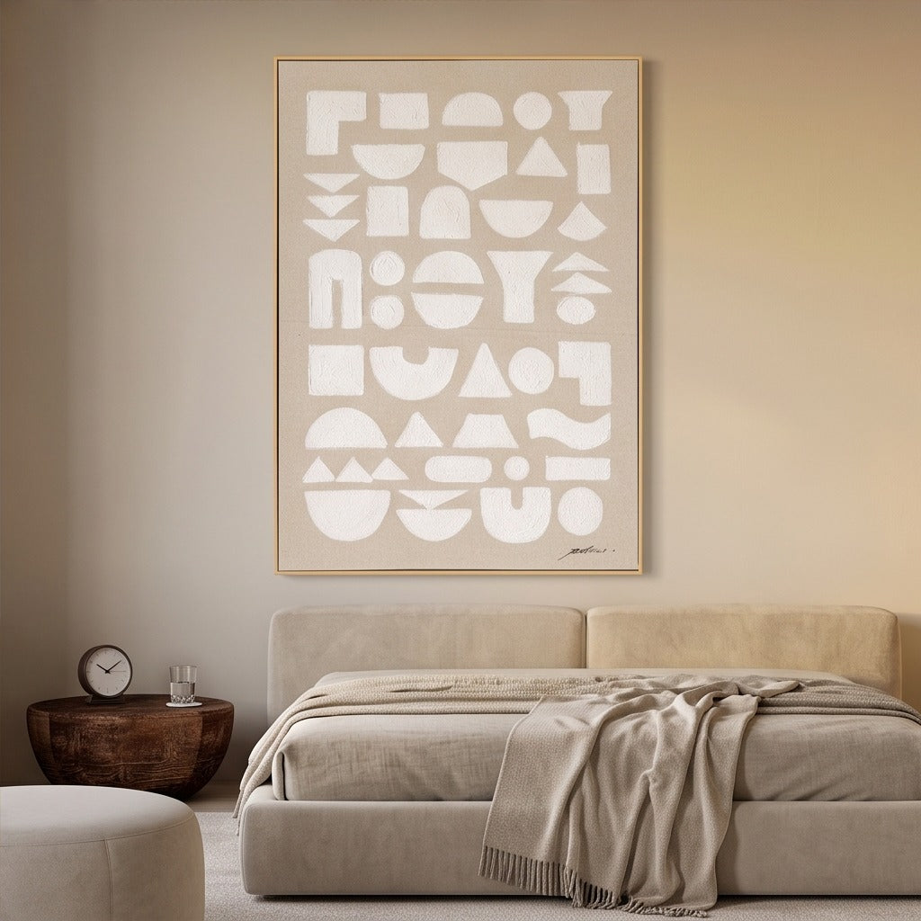 Neutral Geometric Abstract Wall Art #TO003