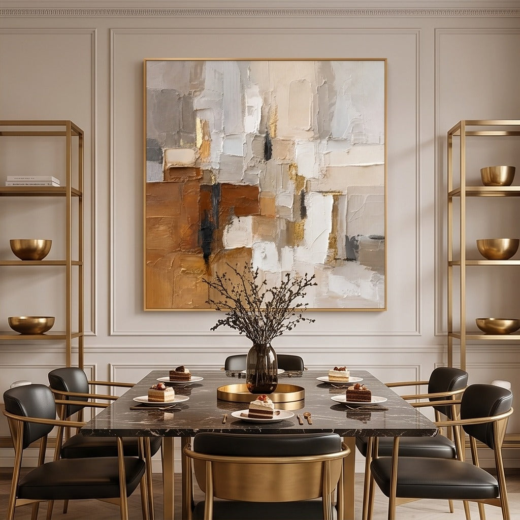Neutral Geometric Abstract Wall Art #TO193