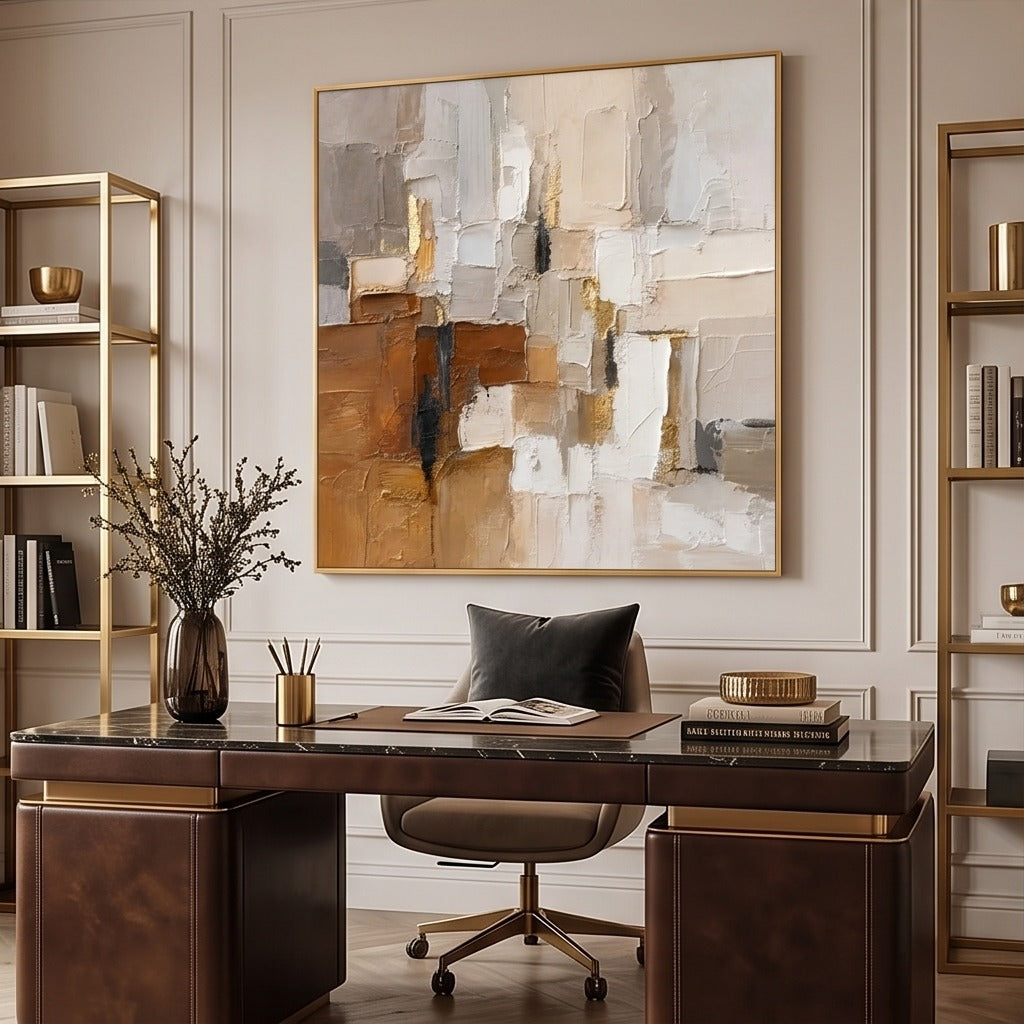 Neutral Geometric Abstract Wall Art #TO193