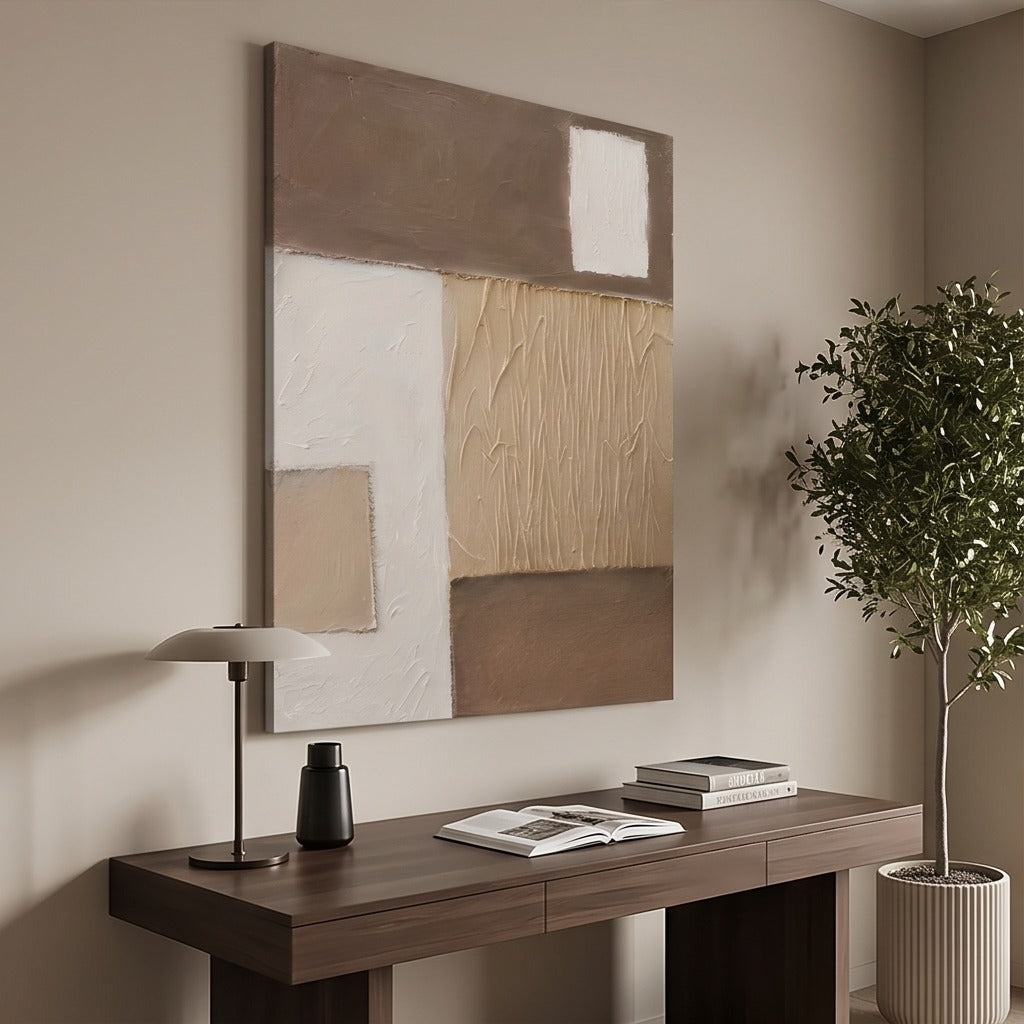 Neutral Geometric Abstract Wall Art #TO187