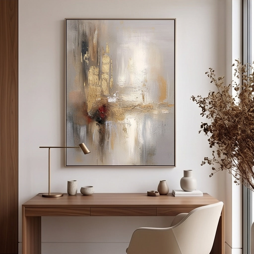 Neutral Gold Abstract Wall Art #TO164