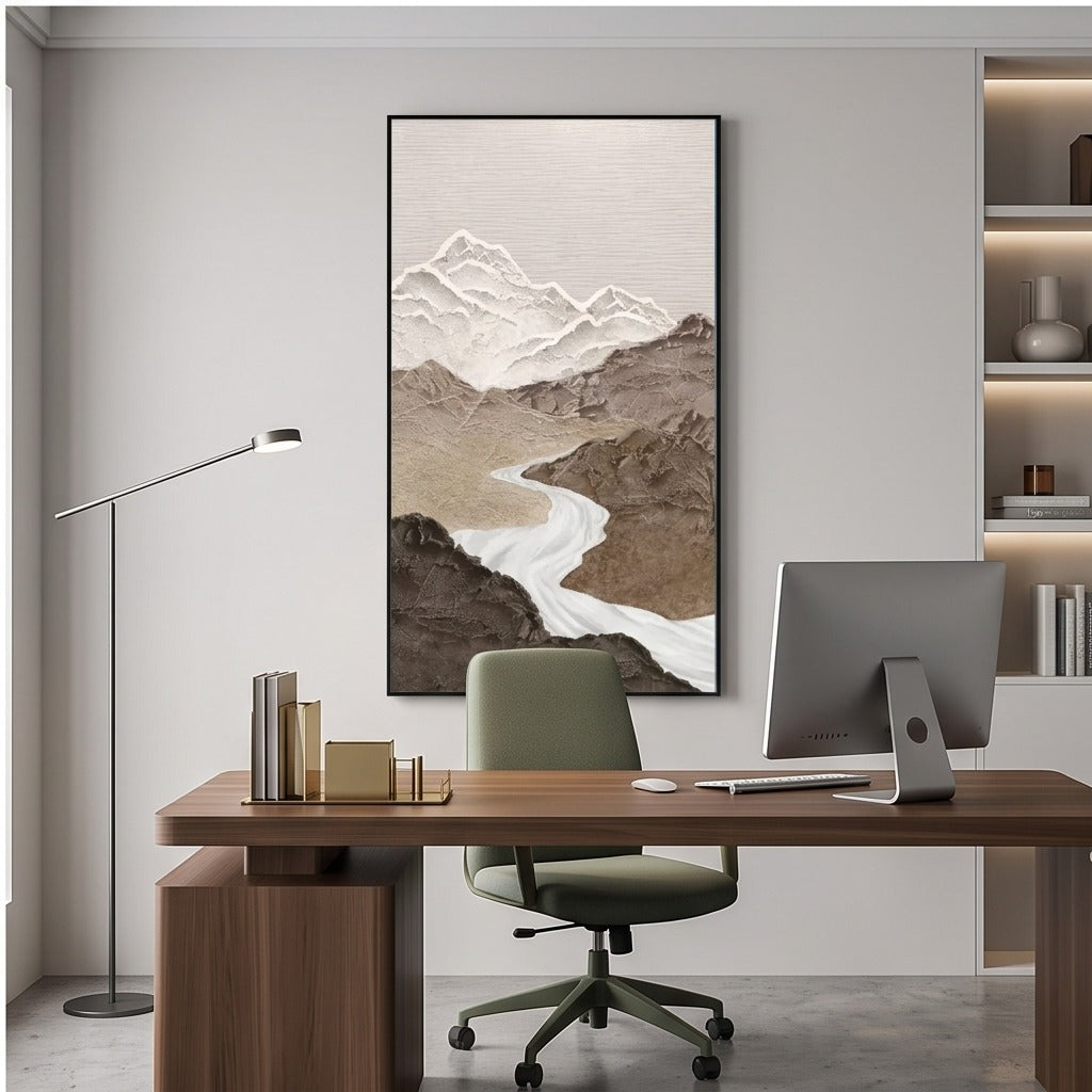 Neutral Mountain Landscape Wall Art #TO551