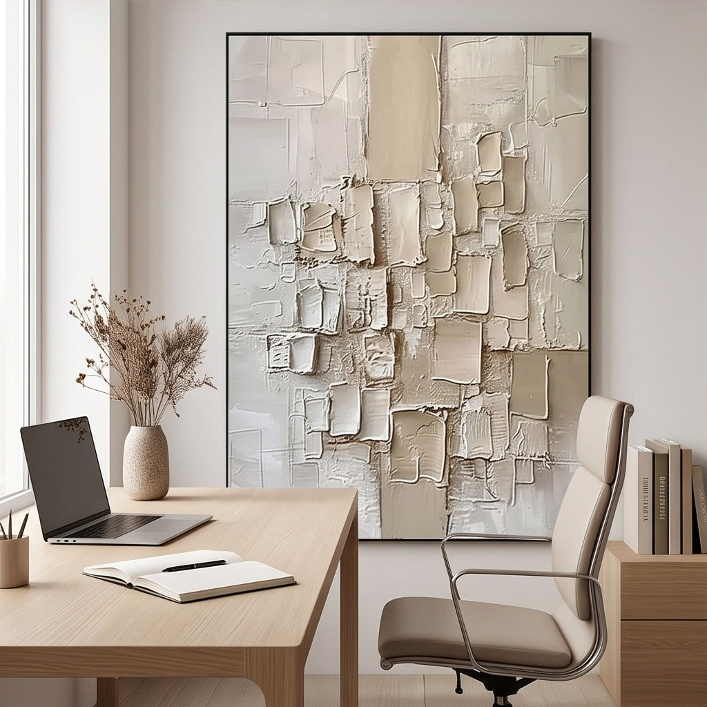 Neutral Textured Abstract Wall Art #TO816