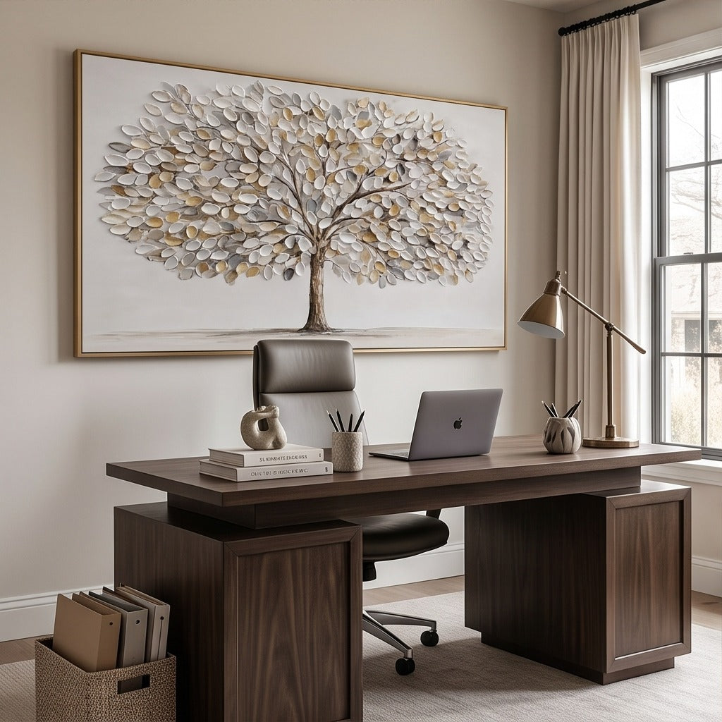 Neutral Textured Tree Wall Art #TO198