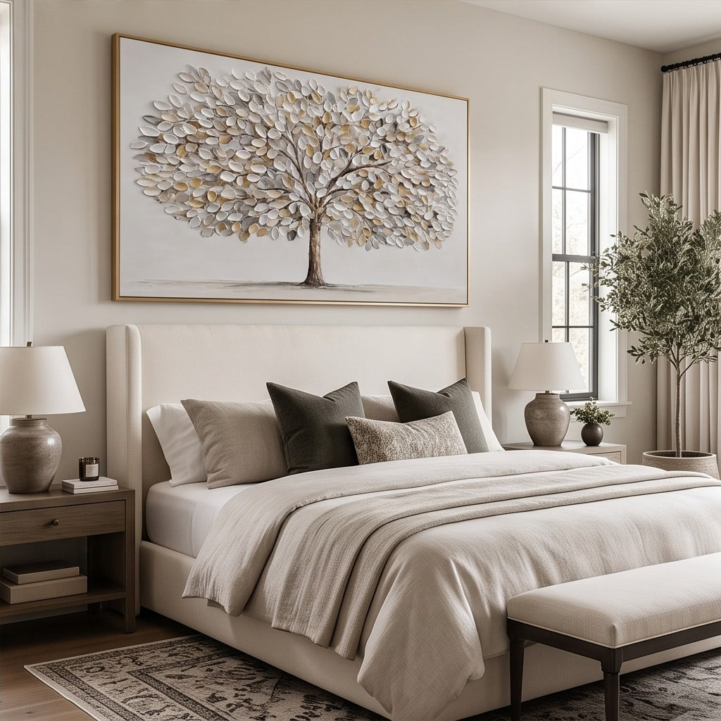 Neutral Textured Tree Wall Art #TO198