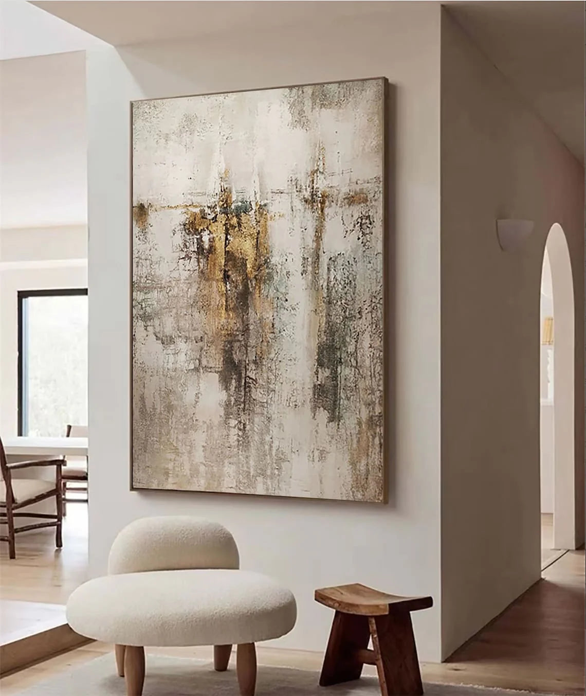 Neutral Abstract Gold Wall Art #MT330