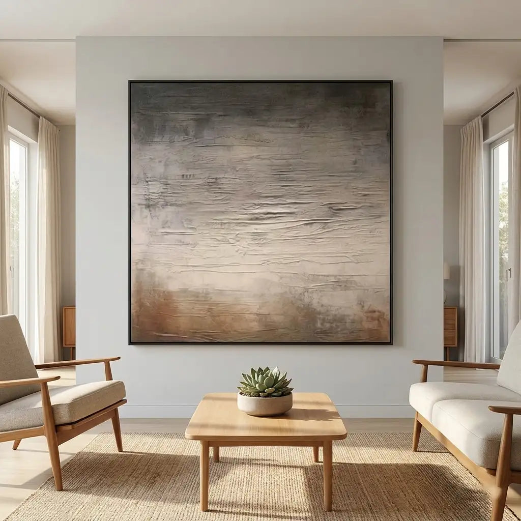 Neutral Textured Abstract Wall Art #TA045