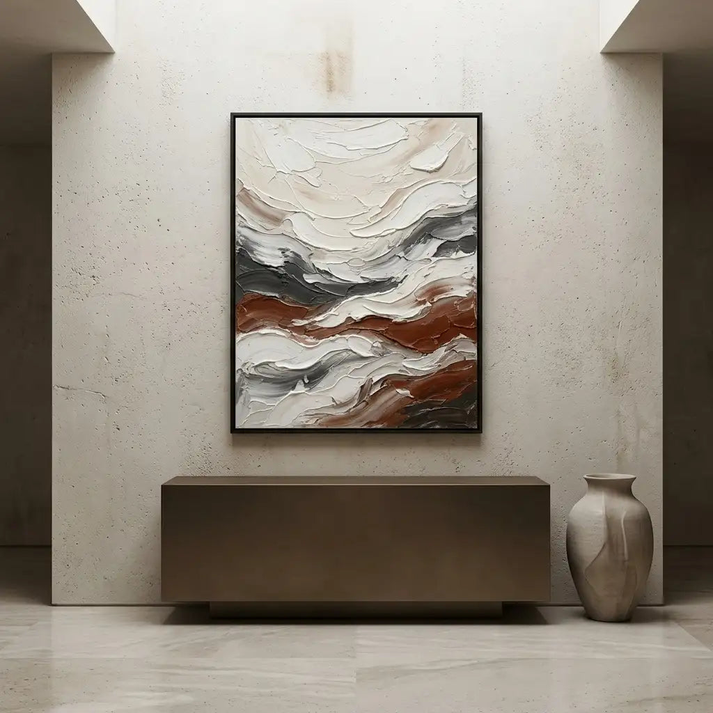 Neutral Textured Abstract Wall Art #TA050