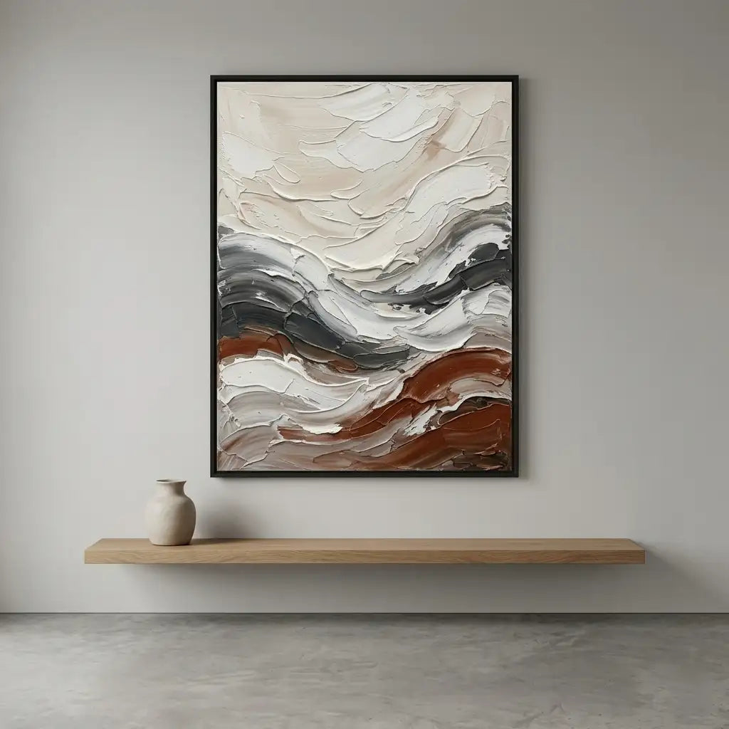 Neutral Textured Abstract Wall Art #TA050