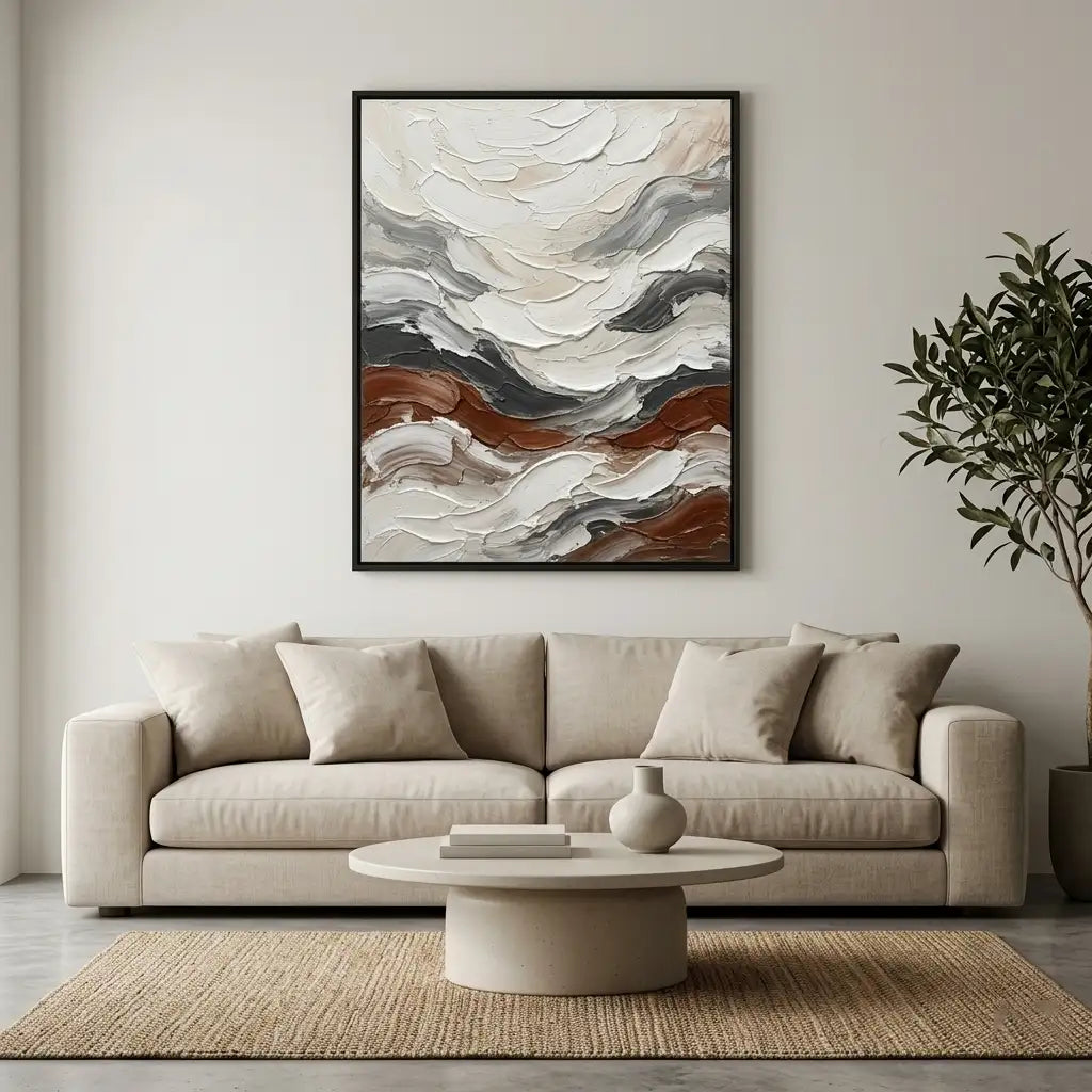 Neutral Textured Abstract Wall Art #TA050