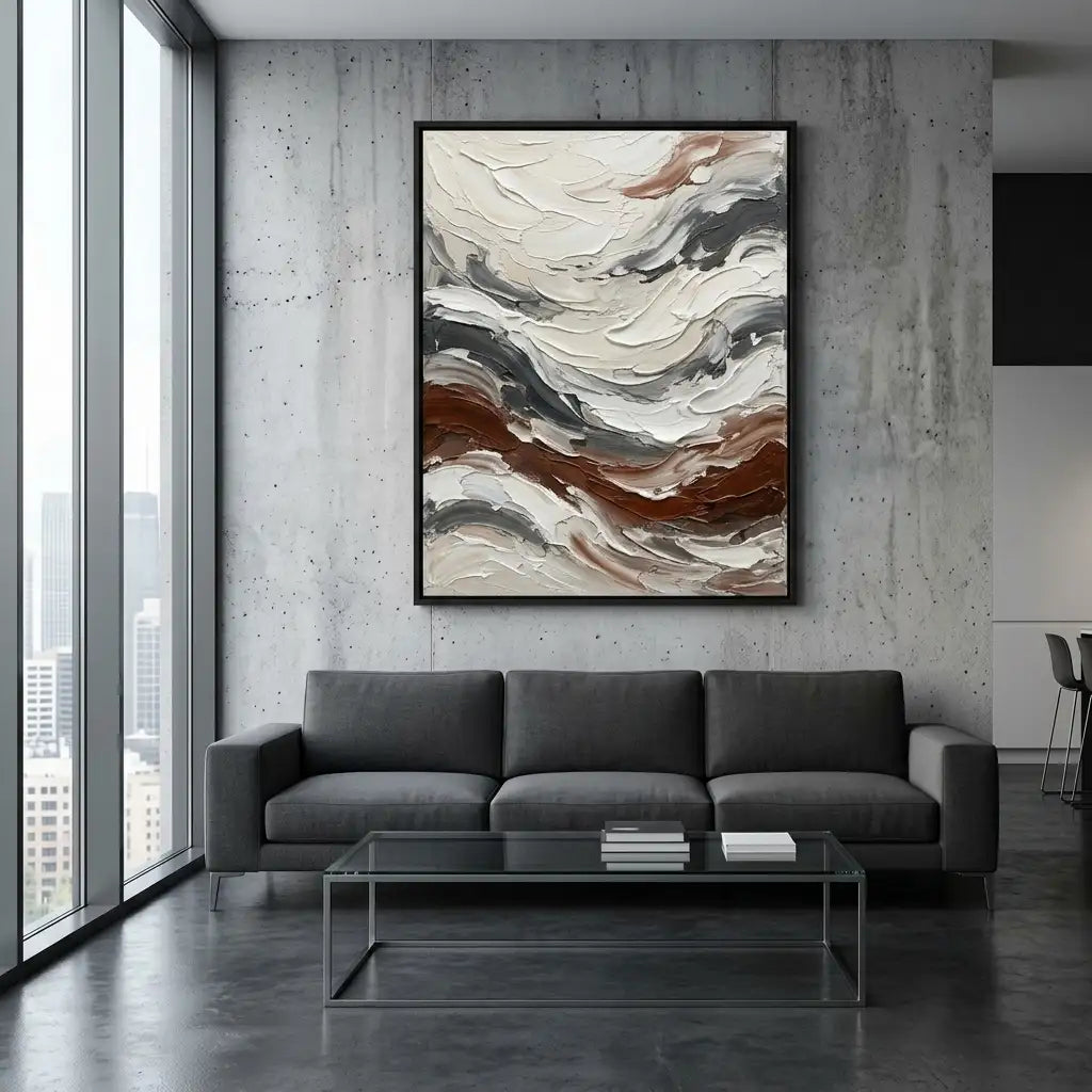 Neutral Textured Abstract Wall Art #TA050