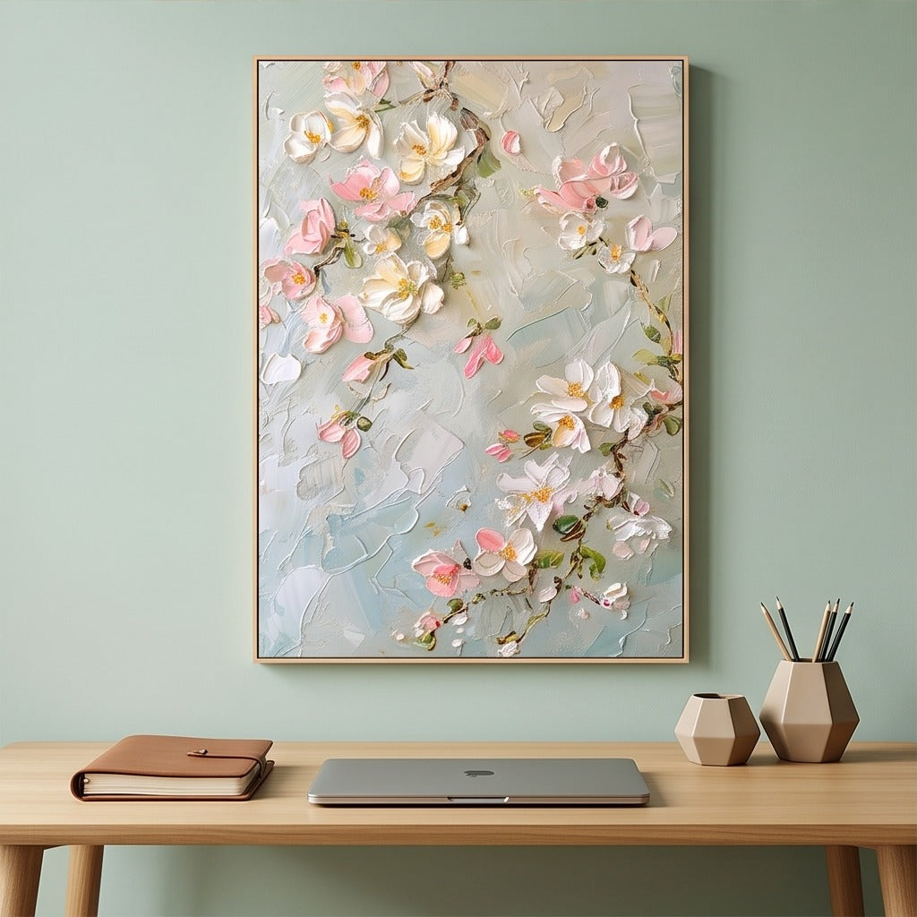 Pink Floral Abstract Wall Art #TO196