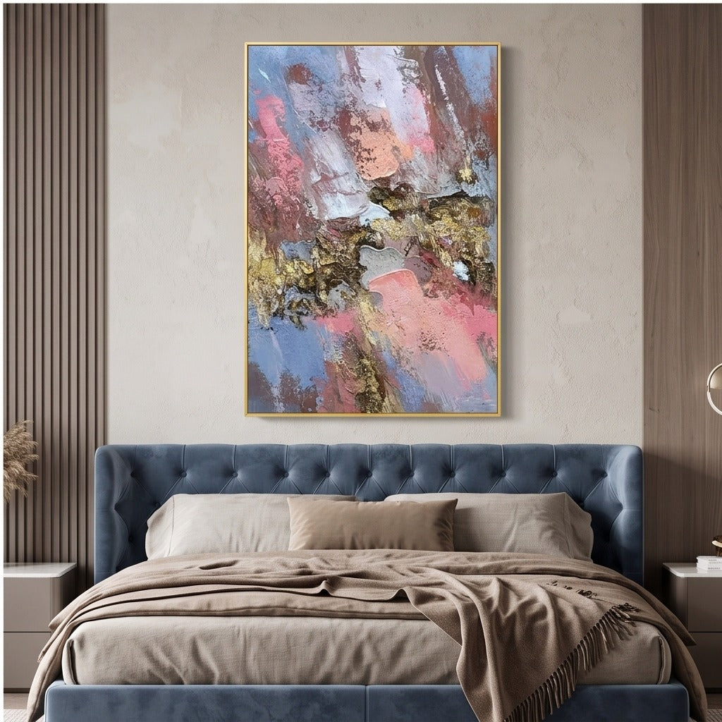 Pink Blue Abstract Wall Art #TO158