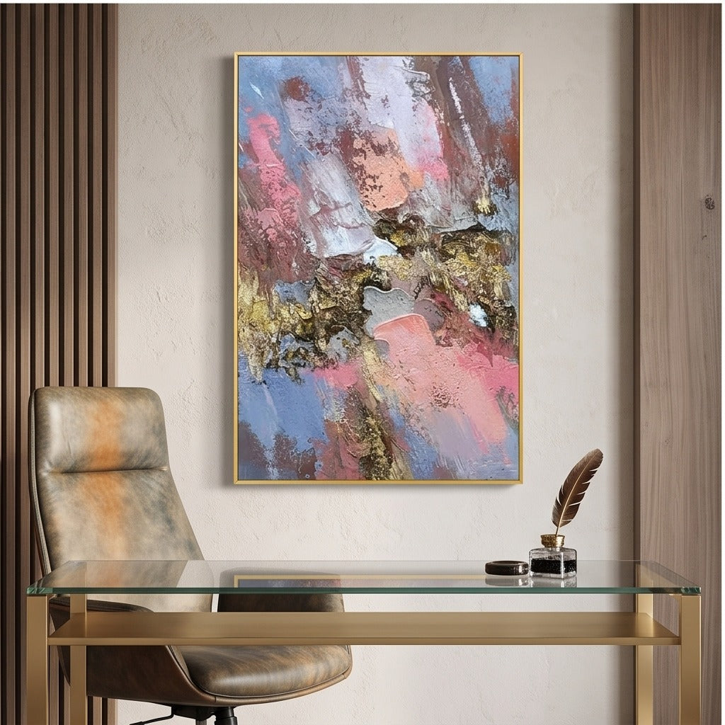 Pink Blue Abstract Wall Art #TO158