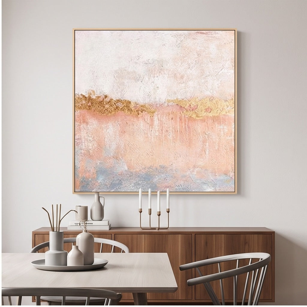 Pink Neutral Abstract Landscape Wall Art #TO122