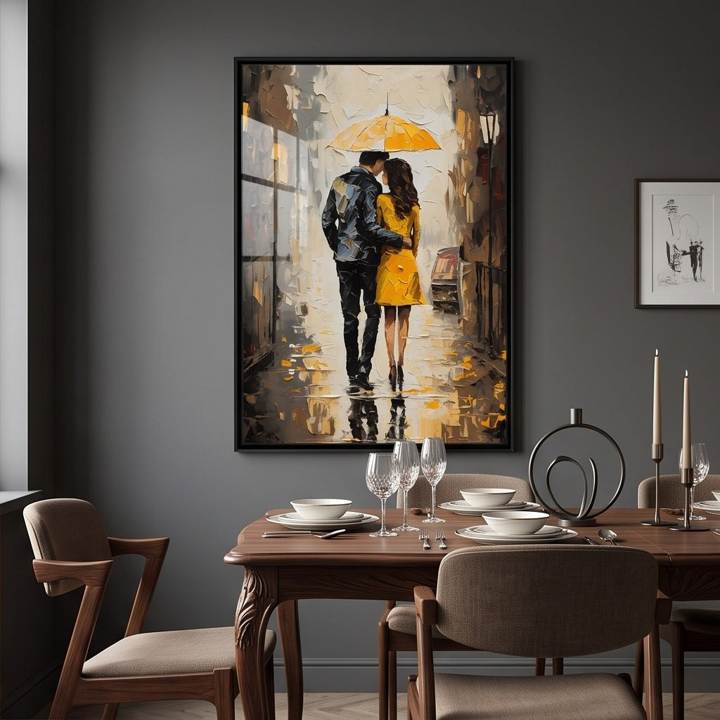 Romantic Rainy Street Wall Art #TO144