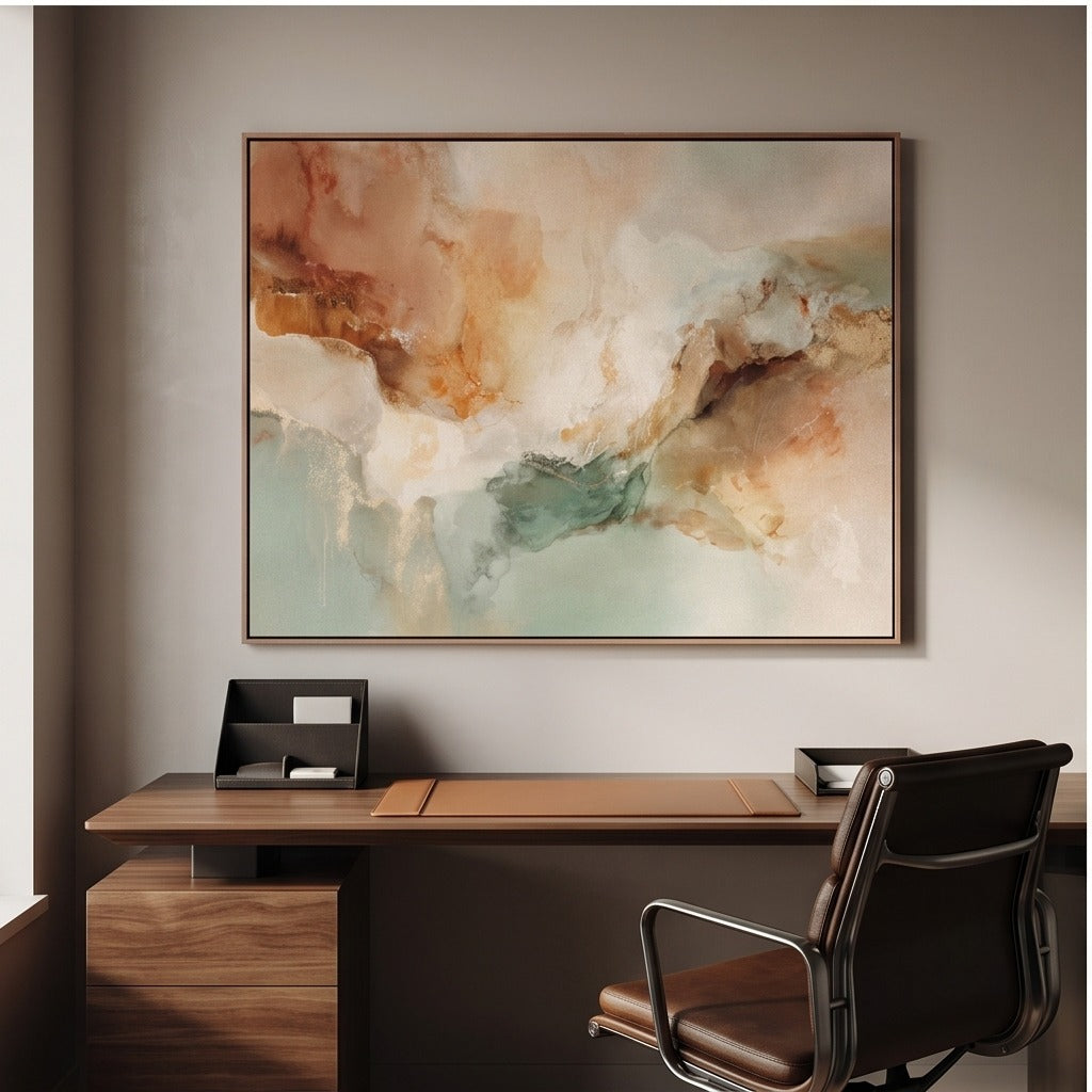 Sage Green Neutral Abstract Wall Art #TO248