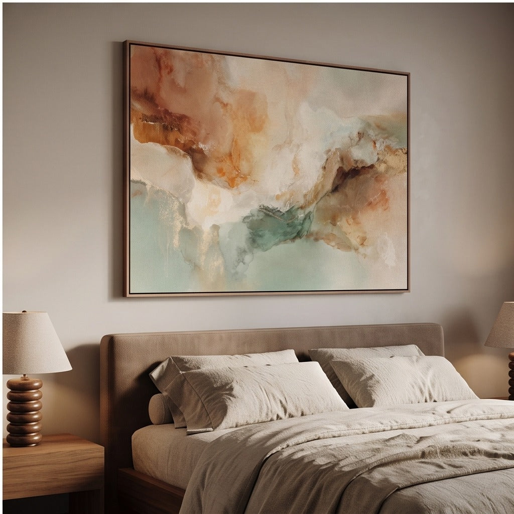 Sage Green Neutral Abstract Wall Art #TO248