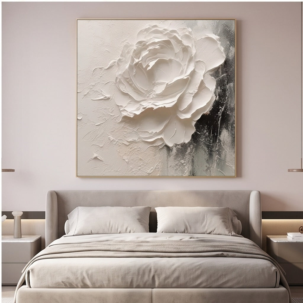 Sculptural White Floral Wall Art #TO830
