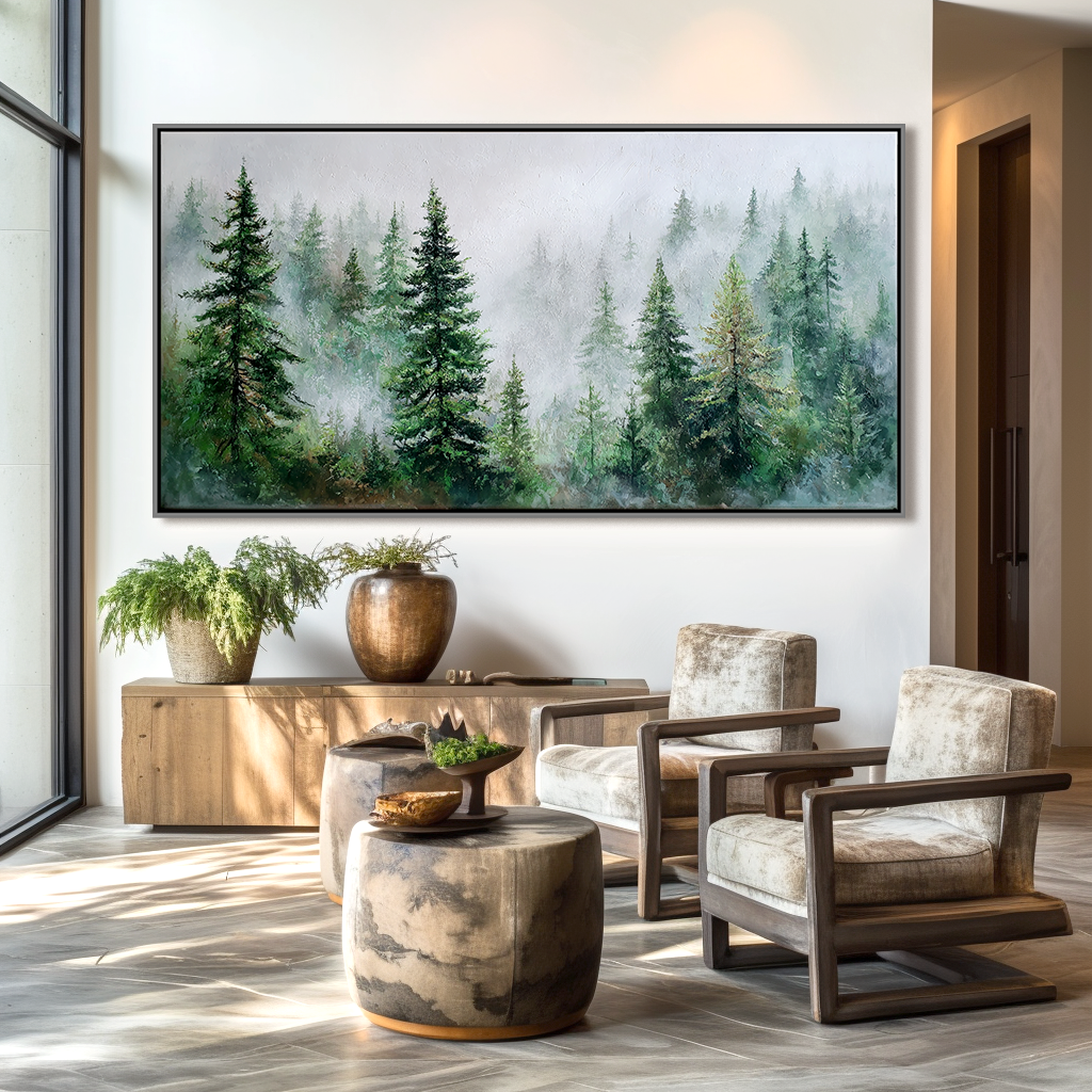 Misty Forest Landscape Wall Art #MT335