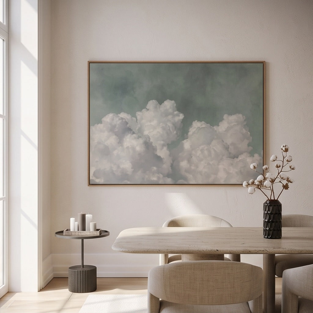 Soft Blue Cloudscape Wall Art #TO286
