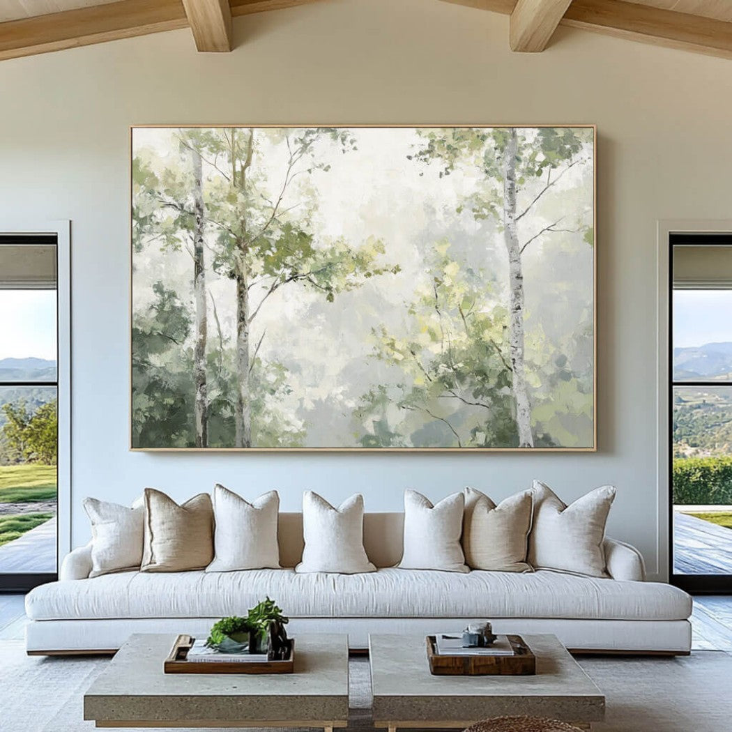 Soft Green Forest Landscape Wall Art #MT425