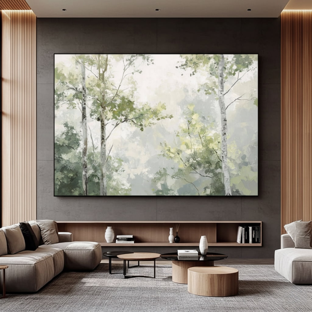 Soft Green Forest Landscape Wall Art #MT425