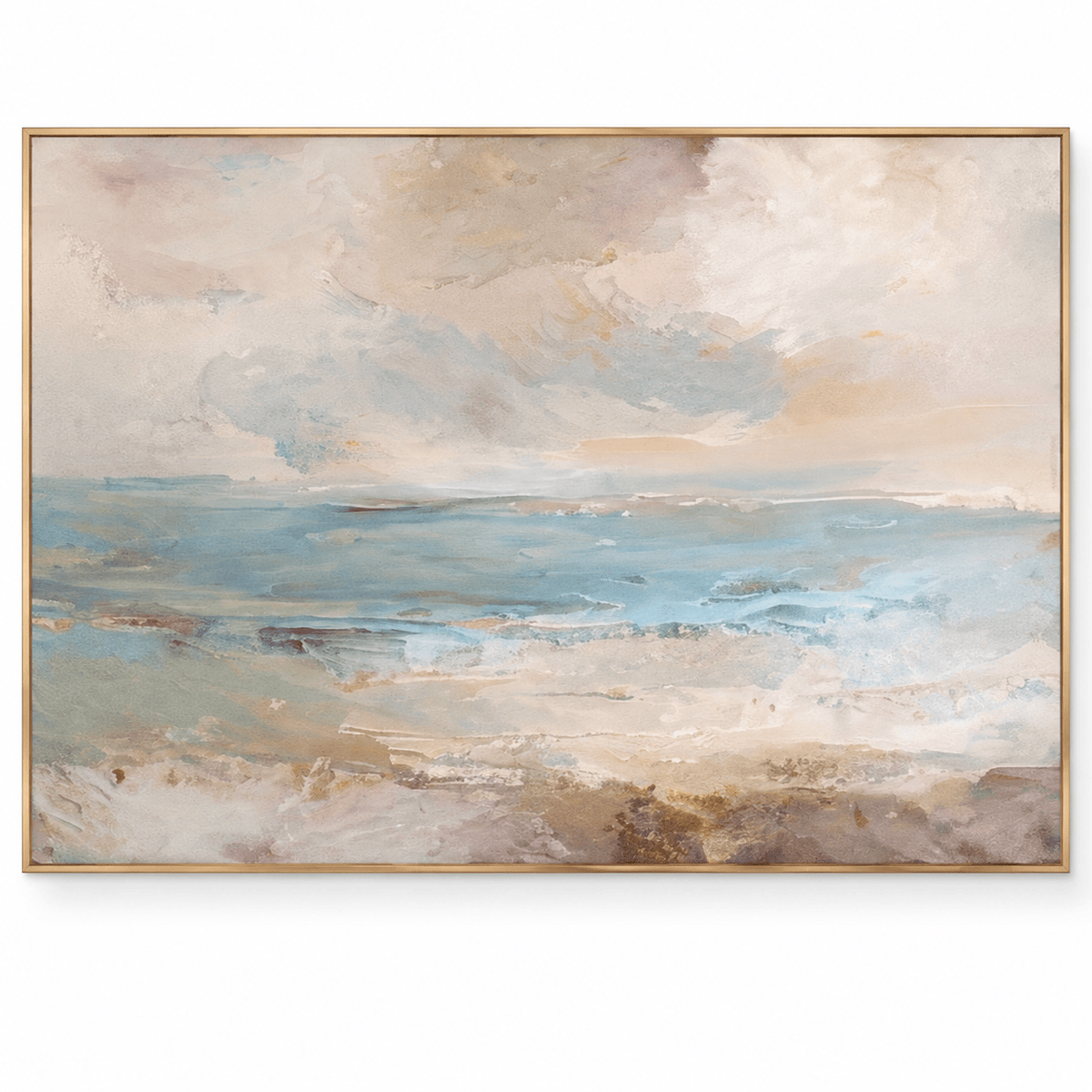 Soft Blue Abstract Seascape Wall Art #TO142