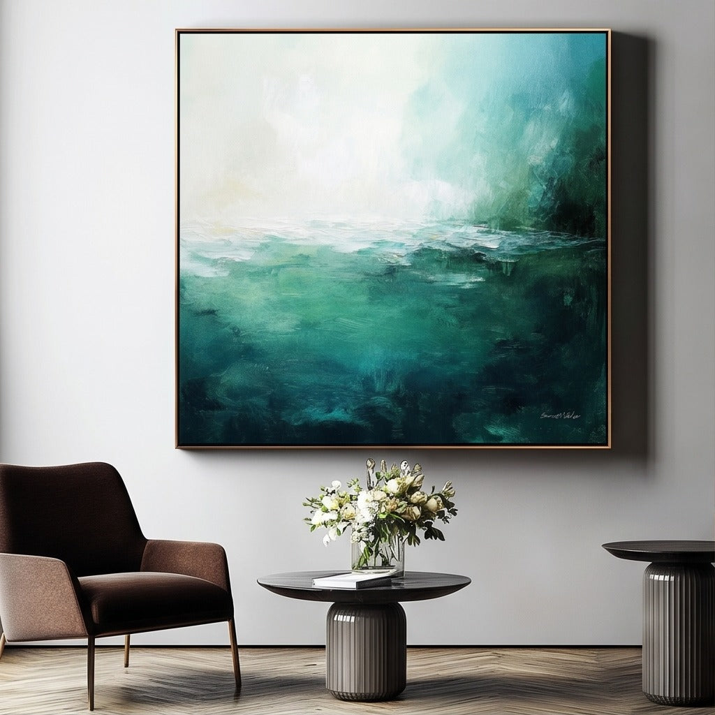 Teal Abstract Ocean Wall Art #TO112