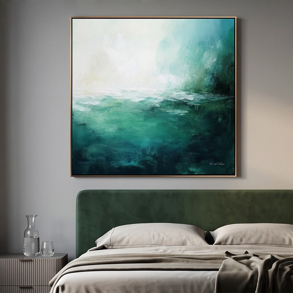 Teal Abstract Ocean Wall Art #TO112