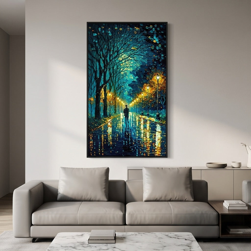 Textured Night Street Wall Art #TO108