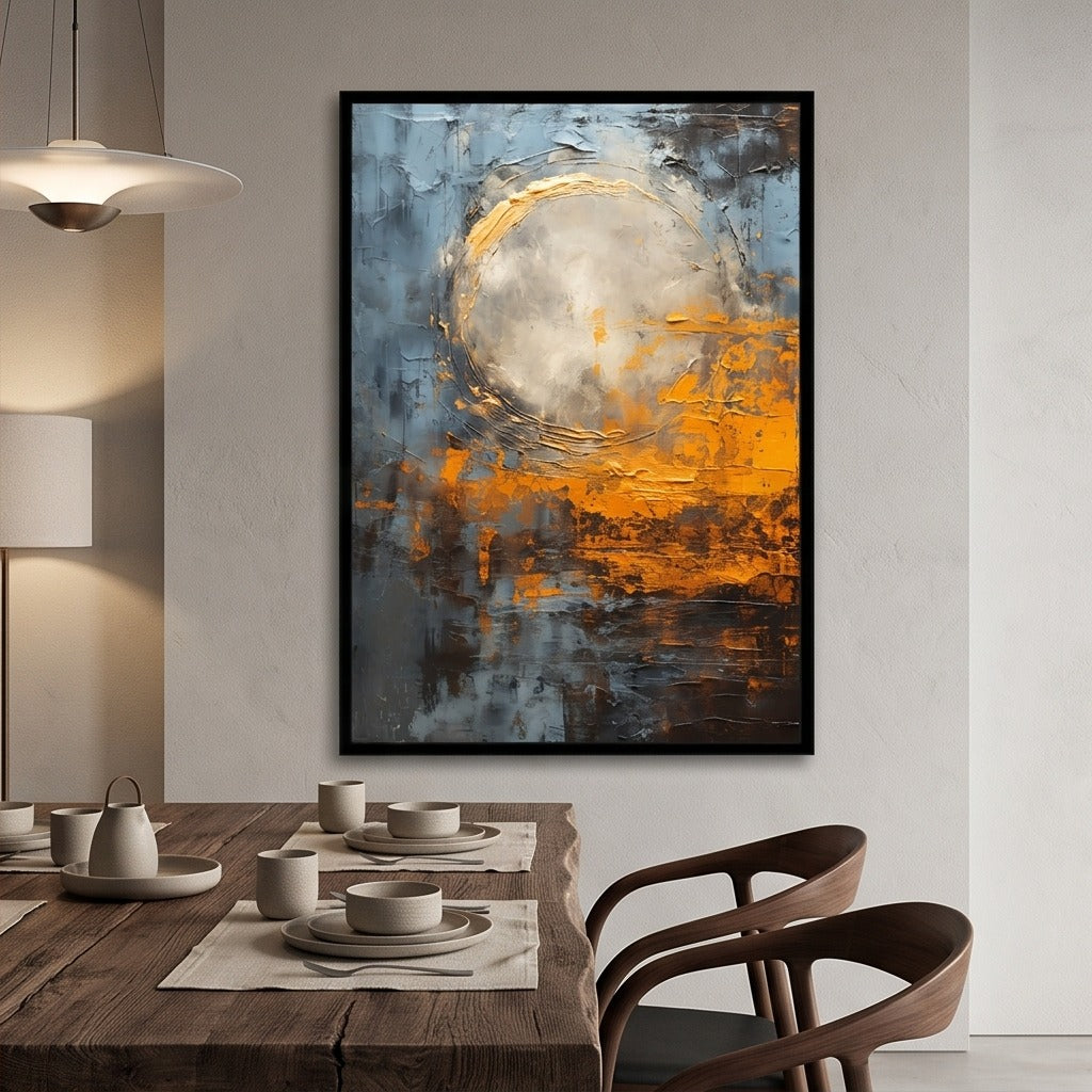 Textured Blue & Gold Abstract Wall Art #TO171