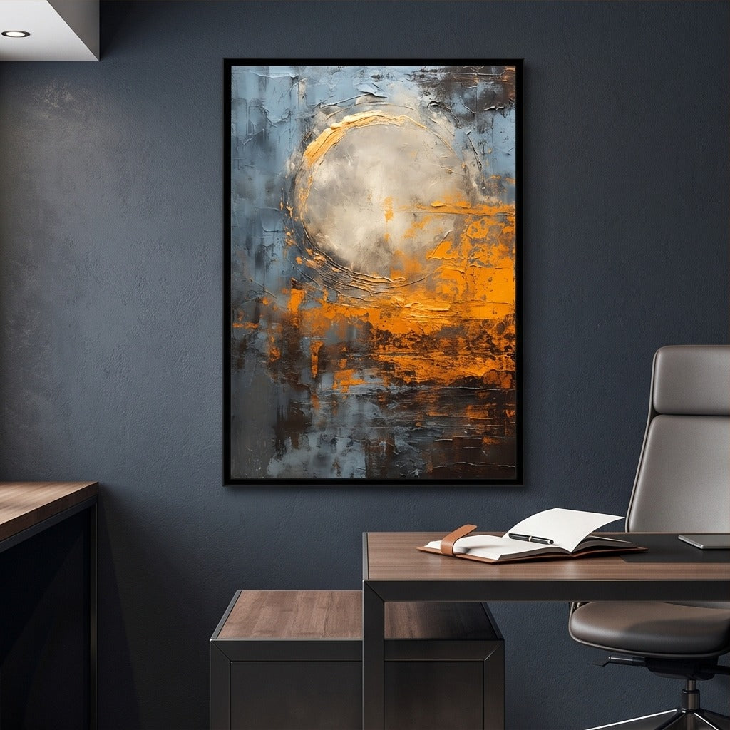 Textured Blue & Gold Abstract Wall Art #TO171