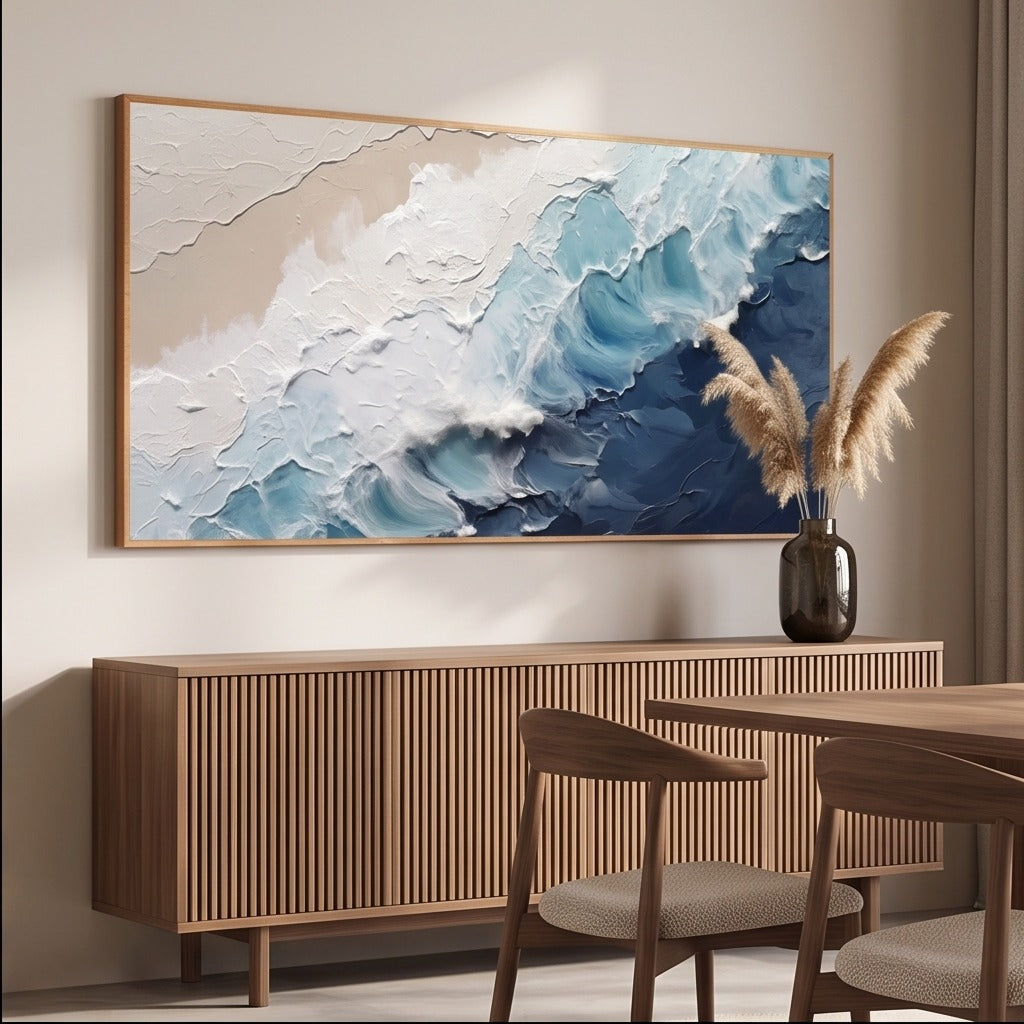Textured Blue Ocean Wall Art #TO014