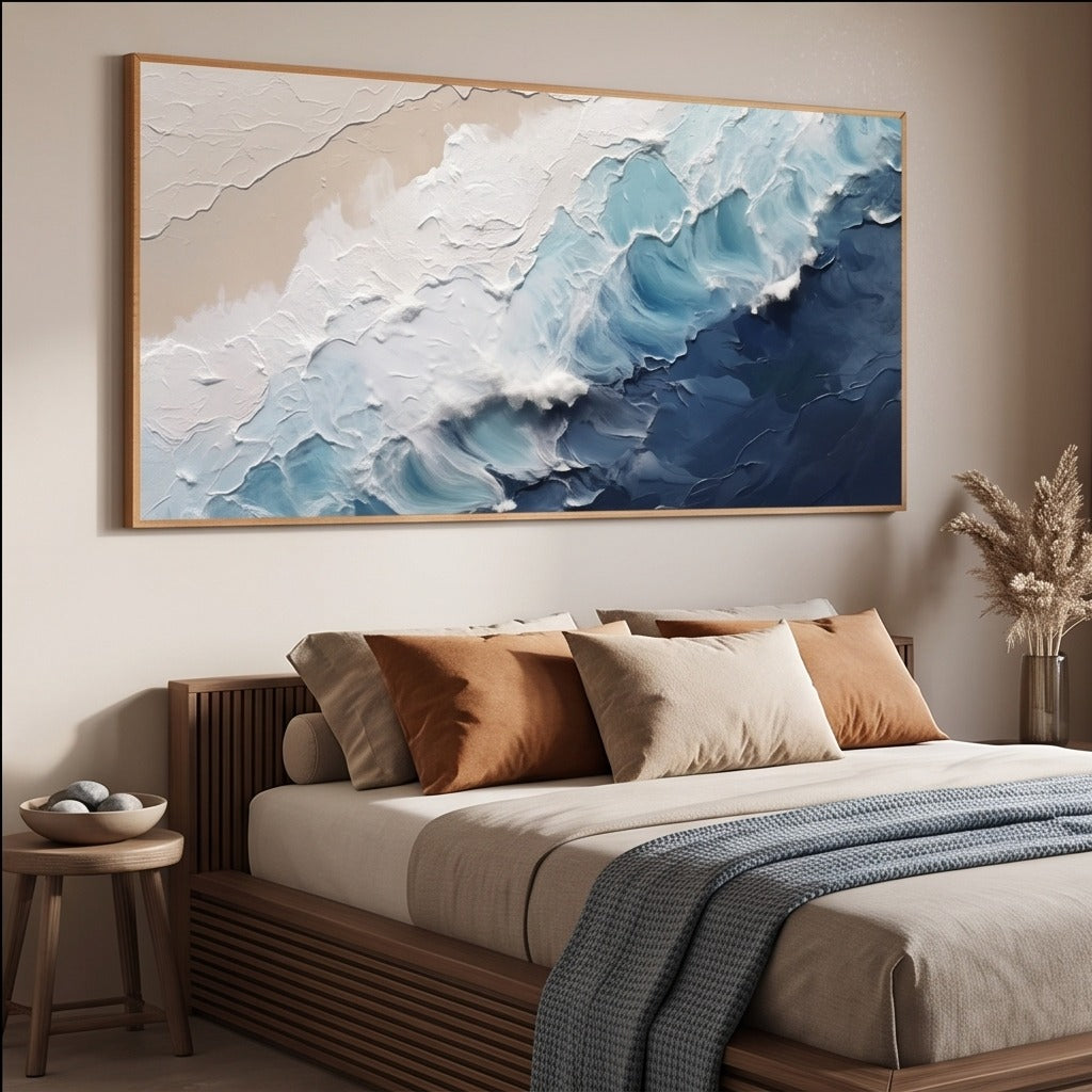 Textured Blue Ocean Wall Art #TO014