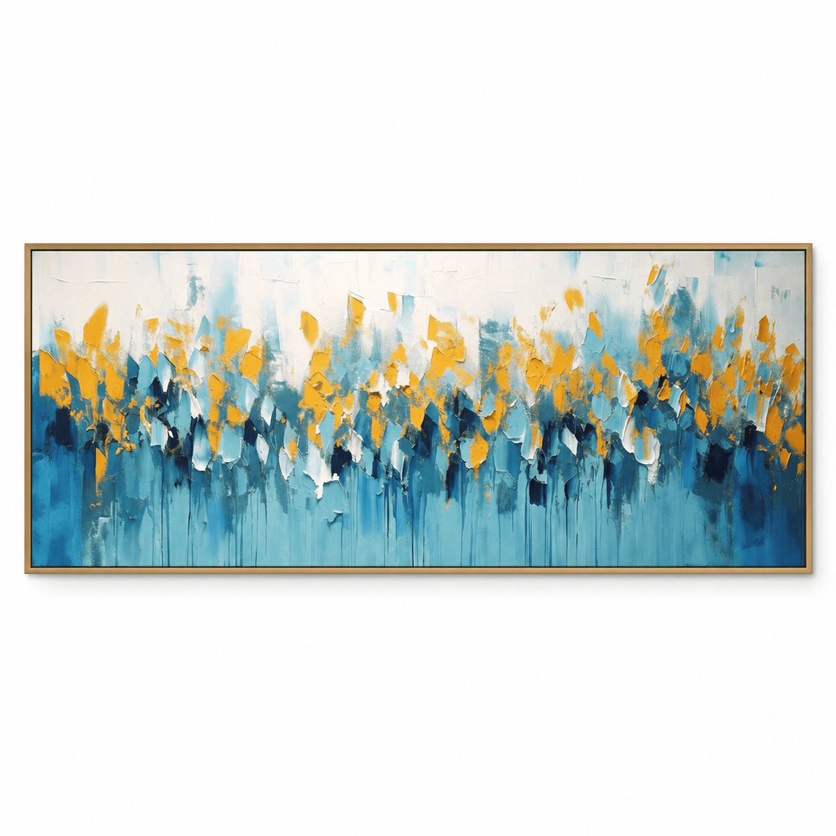 Textured Blue and Yellow Abstract Wall Art #TO162