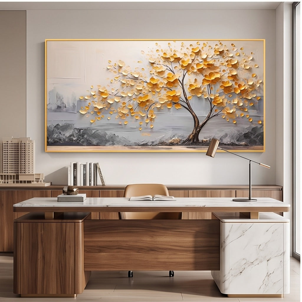 Textured Gold Tree Wall Art #TO328