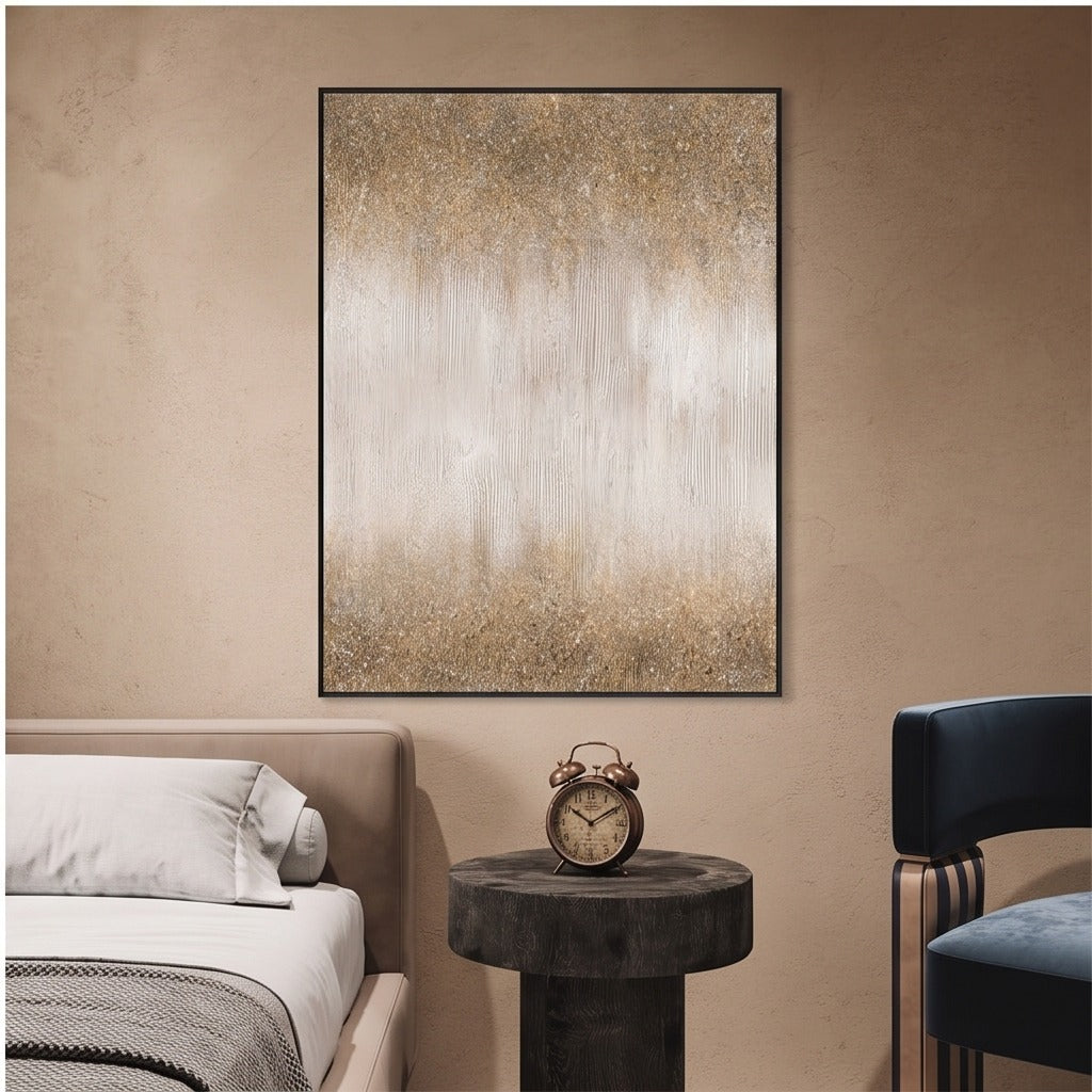 Textured Gold & White Abstract Wall Art #TO855