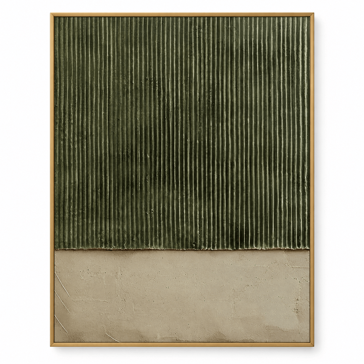 Textured Green Geometric Abstract Wall Art #TO113