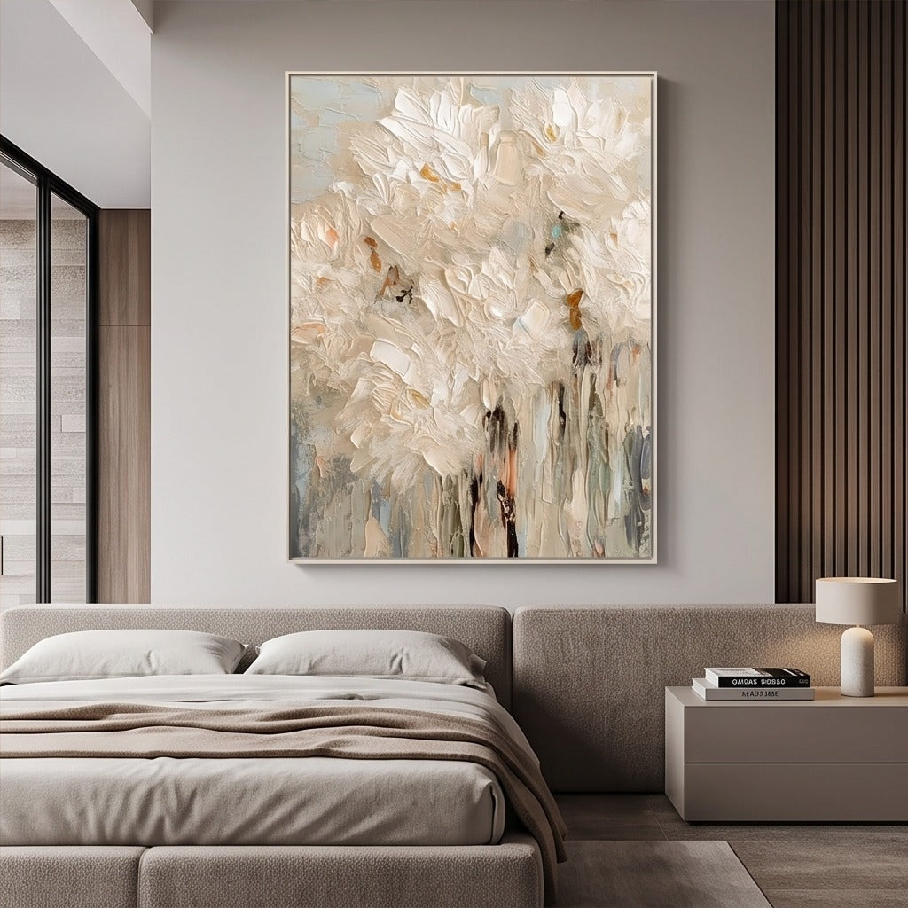 Textured Neutral Floral Wall Art #TO109