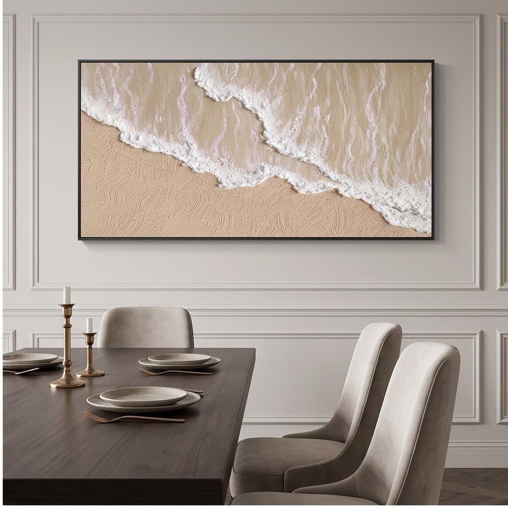 Textured Neutral Ocean Wall Art TO364 - Tactile Atelier