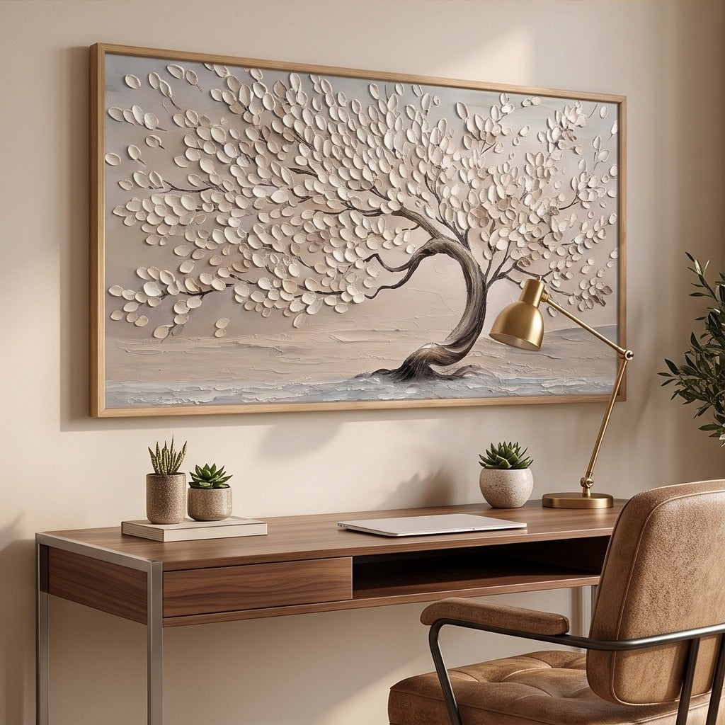 Textured Neutral Tree Wall Art #TO001