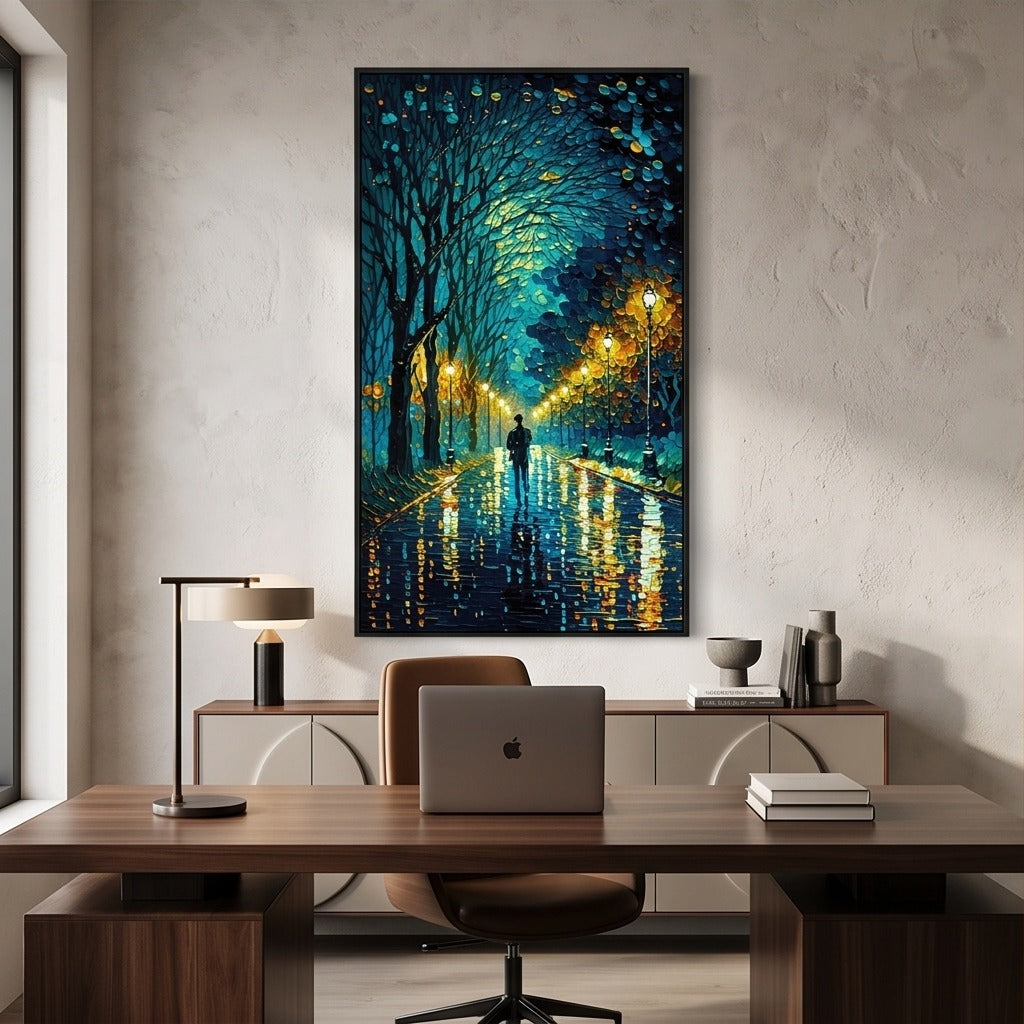 Textured Night Street Wall Art #TO108
