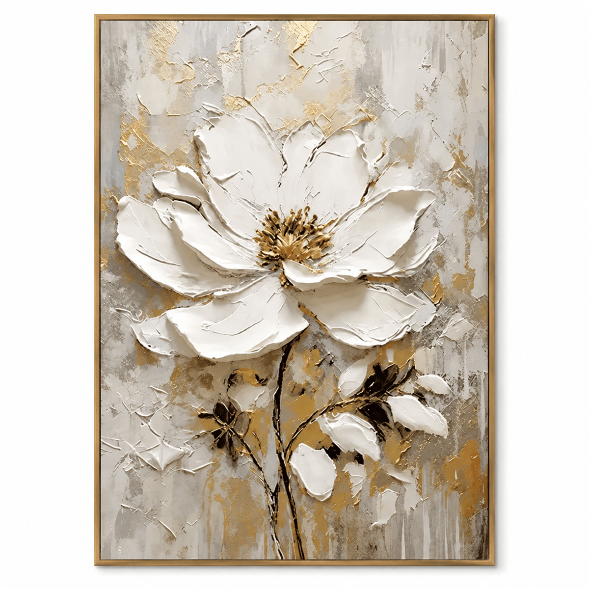 Textured White Floral Wall Art #TA123