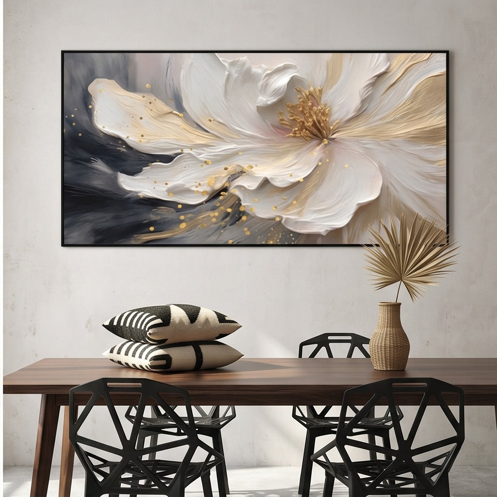 Textured White Flower Wall Art #TO168