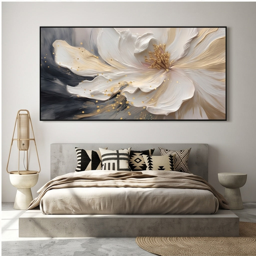 Textured White Flower Wall Art #TO168