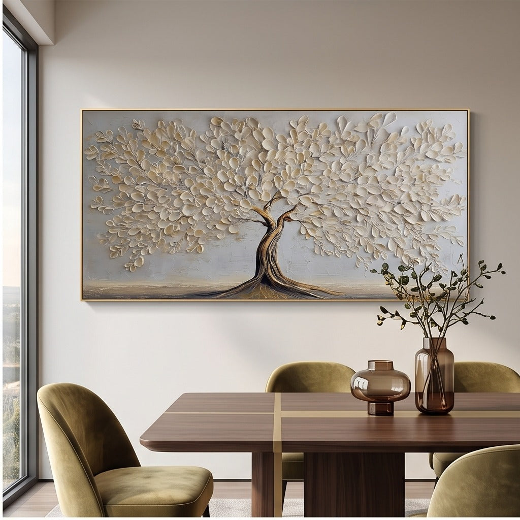 Textured White Tree Wall Art #TO886